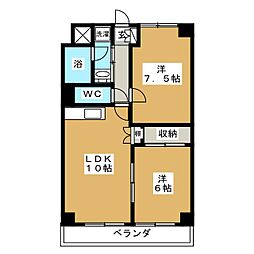 浦安タウンハウス 2LDKの間取図画像