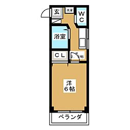 メゾン・クラシック 1Kの間取図画像