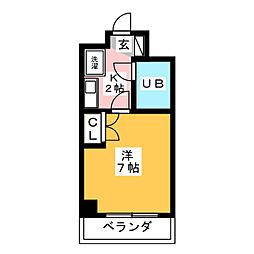 ウラヤスプラザ 1Kの間取図画像
