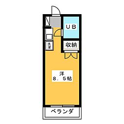 イント21 ワンルームの間取図画像