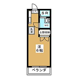 モア4 ワンルームの間取図画像