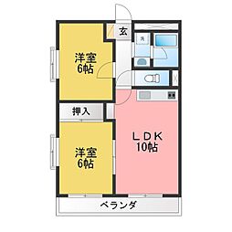 浦安タウンハウス 2LDKの間取図画像