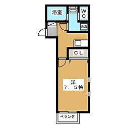 コルソ南柏 1Kの間取図画像