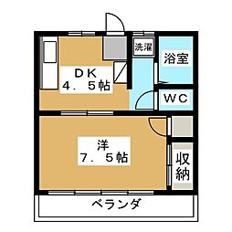 コーポティファニー 1DKの間取図画像