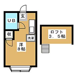ドイルハイム ワンルームの間取図画像