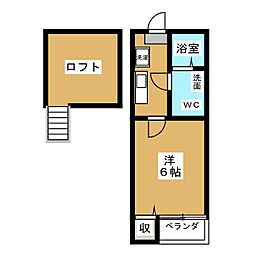 コンパートメントハウス柏2 1Kの間取図画像