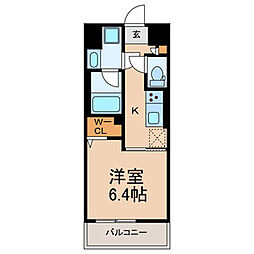 H&KKASHIWAHILLS 1Kの間取図画像
