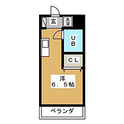 クレセントコート柏 ワンルームの間取図画像