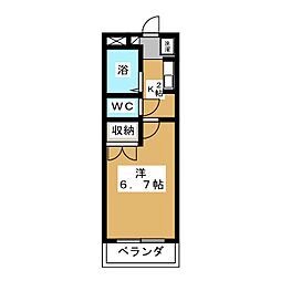 ビラ・コート 1Kの間取図画像