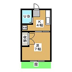 コーポ第一サンライズ 1Kの間取図画像