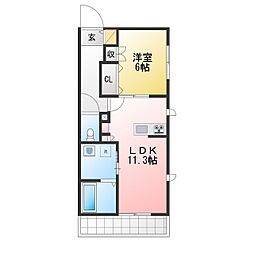 HEBEL Dolce 1LDKの間取図画像