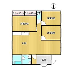 カレント林田 3LDKの間取図画像