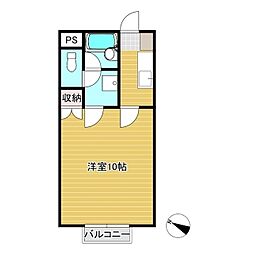 ルヴァンベール林田3 1Kの間取図画像