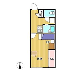 レオパレス花水木 1Kの間取図画像