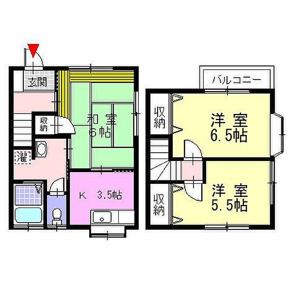 藤井テラス 2｜神奈川県小田原市曽比(賃貸タウンハウス3K・1階・50.09㎡)の写真 その2