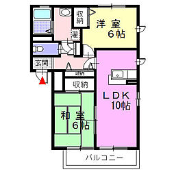 グランバリエ 2LDKの間取図画像