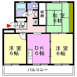 リヴェールK・I 3DKの間取図画像
