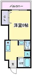 第二門口マンション 1Kの間取図画像