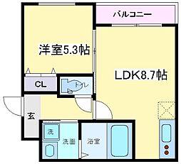 フジパレス我孫子西2番館 1LDKの間取図画像