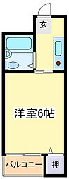 クリーン88 1Kの間取図画像