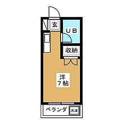 JR総武線 本八幡駅 徒歩7分の賃貸アパート 1階ワンルームの間取り