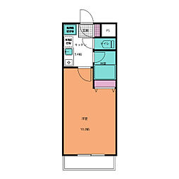 ダイヤマンション 10階1Kの間取り