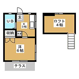野々山コーポ 1Kの間取図画像