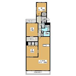 テラス本八幡 3LDKの間取図画像