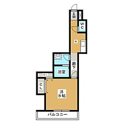 ウェルストン 1Kの間取図画像