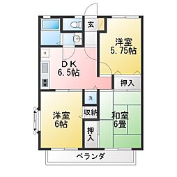 グランドール2 3DKの間取図画像