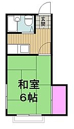 トップアイランドC 1Kの間取図画像