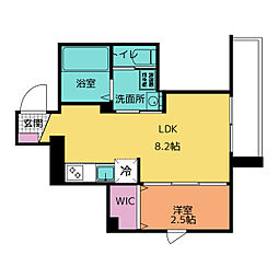 ガレ本八幡 1LDKの間取図画像