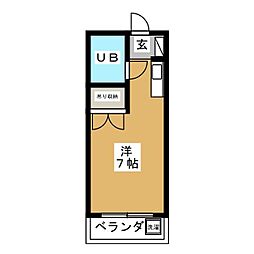 メゾン本八幡A ワンルームの間取図画像