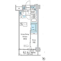 江戸川区西瑞江4丁目マンション 1LDKの間取図画像