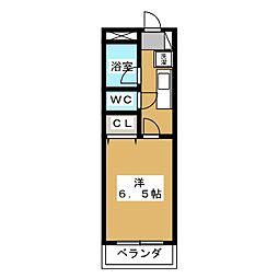 ハイムセントブライ 1Kの間取図画像