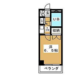 とぴあ行徳 1Kの間取図画像