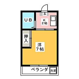 岡崎マンション 1Kの間取図画像