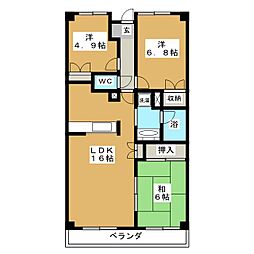 エルズ市川中山 3LDKの間取図画像