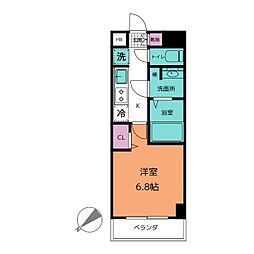 グランカーサ行徳 1Kの間取図画像