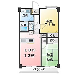 アウラ10 2LDKの間取図画像