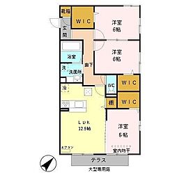 シャーロットハウス 3LDKの間取図画像