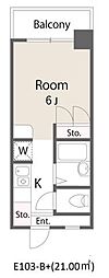 フジマンション末広 ワンルームの間取図画像