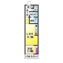 メゾン・ドゥ・アッシュ妙典 1LDKの間取図画像