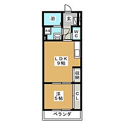 リブリ・ニソル 1LDKの間取図画像