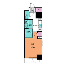 Blanche船橋本町 1Kの間取図画像