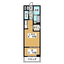 ジェンティーレトリヤマ5 1LDKの間取図画像