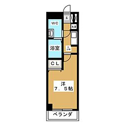 らふぃね壱番館 1Kの間取図画像