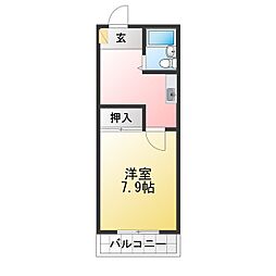 メゾンプレステージ2 1DKの間取図画像