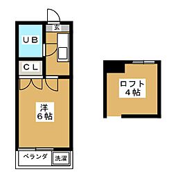 メゾン芝山 1Kの間取図画像