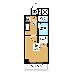 リヴェールビッグパイン 1Kの間取図画像